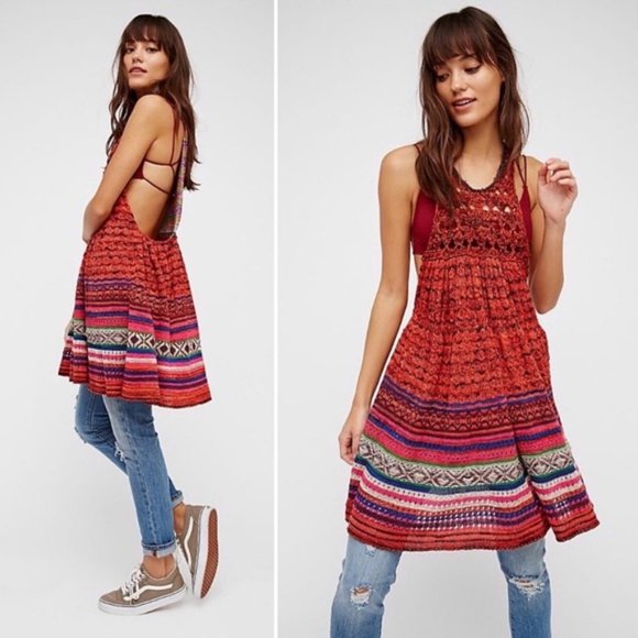 Free People Dresses & Skirts - Free People Boho Hearts Knitted Tunic XS/S